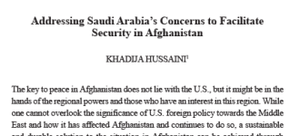 Addressing Saudi Arabia’s Concerns to Facilitate Security in Afghanistan