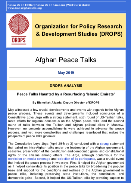 Issue 05. Afghan Peace Talks Newsletter May 2019