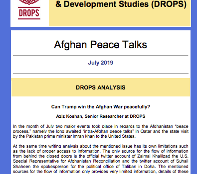 Issue 07. Afghan Peace Talks Newsletter July 2019