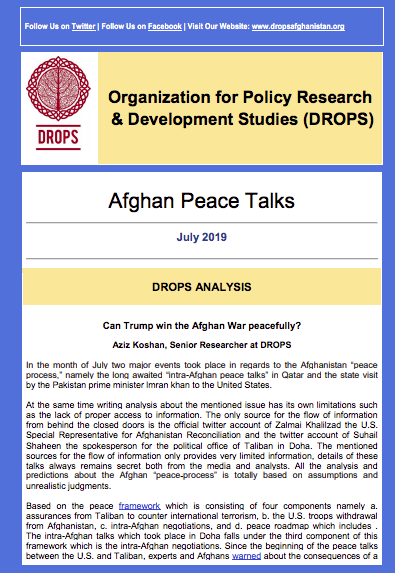 Issue 07. Afghan Peace Talks Newsletter July 2019